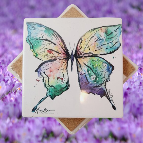 Angie Bryan Creations Other - Butterfly Sandstone Coaster created by Angie Bryan of Angie Bryan Creations